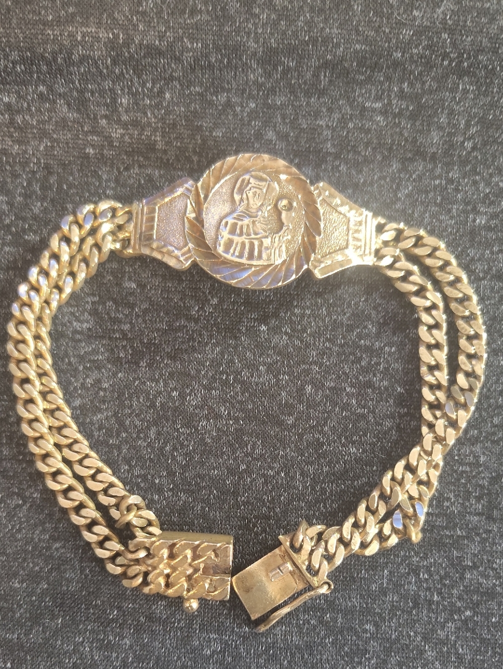 Vintage Heavy Solid 14k Gold Saint Barbara Cuban Link Bracelet - 25g (8.5") - Picture 2 of 16